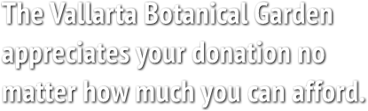 The Vallarta Botanical Garden 
appreciates your donation no 
matter how much you can afford.